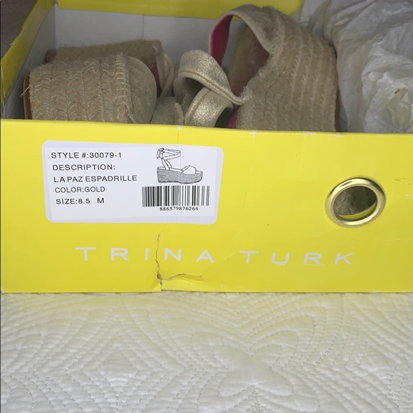 Trina Turk Gold Espadrille Sandals - Picture 2 of 4